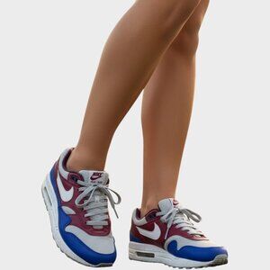 Nike Air Max 1 Shoes Womens Size 5.5 Red Blue White Silver Sneakers 943757-900